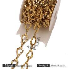 1m Stainless Steel 18K Gold-Plated Flower And Heart Multi-Element Handmade Chain Chains DIY Charm Jewellery Making Chain Stainless Steel Chain Woman's Stainless Steel Jewellery Making Accessories Stainless Steel Ladies' Jewellery Accessories Accessories Suitable For Ladies' Daily Wear - Chain - View 27