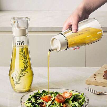 1pc Multi-Function Glass Seasoning Bottle Set - Oil/Wine/Vinegar/Sauce Dispenser, Leak-Proof Kitchen Storage Organizer, Suitable For Home And Restaurant