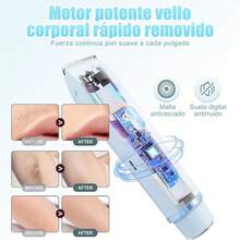 Depiladora Electrica Mujer,Portátil Sin Dolor 2 En 1 dual head shaver mujer, Rasuradora Mujer,USB Recargable,Afeitadora electrica para mujer sin dolor, cejas, axilas y recortadora electrica bikini. (Rosa) - azul - Ver 8