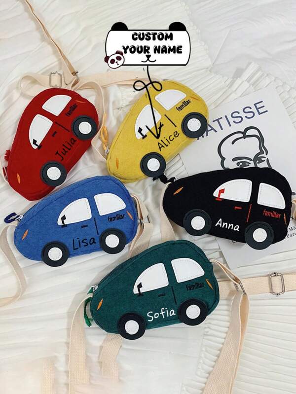 Una bolsa bandolera de coche de mini pana personalizada, con un diseño de moda elegante, suave y cómoda, adecuada como bolsa para niños o bolsa personalizada, disponible en varios colores