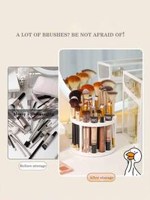 1 caixa de armazenamento com suporte para caneta de 45 furos, caixa de armazenamento de mesa, pode armazenar pincéis, pincéis de maquiagem, lápis de cor, marcadores (branco) rack de armazenamento - Branco - Ver 7