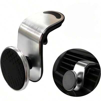 Soporte magnético giratorio 360° para navegación de teléfono móvil, soporte universal de coche con imán en forma de L para todos los teléfonos inteligentes