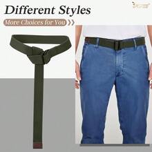 JASGOOD Men Canvas Double Ring Belt Plus Size Men Cloth Casual Belt For Jeans Pants{"Color_name":"ArmyGreen","Size_name":"FitsWaistSize28\"-32\""} - 多色7 - 查看 3