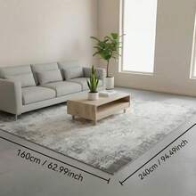 1PC Machine Washable Large - Size Modern Light Gray Abstract Pattern Area Mat Rug Indoor Living Room Decorative Rug With Stylish Light Gray Abstract Pattern Design Easy Clean Floor Mat For Home Decoration Kitchen Rug