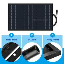 ZGZXSEXHZ 1 块 10W 便携式黑色太阳能电池板，带直流端口，高效输出，适用于房车旅行、自驾游、户外露营、庭院和阳台照明、宠物屋通风、徒步旅行和探险、钓鱼、应急备用电源、移动充电、小家电电源 - 10W黑色邊框DC太陽能板 - 查看 3