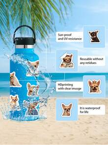 Conjunto de 55 adesivos fofos e divertidos de cachorros Chihuahua - Adesivos adoráveis de animais de estimação para celular, laptop, garrafa de água, álbum de recortes, presente ideal para adolescentes e amantes de cães. - Multicolorido - Ver 7
