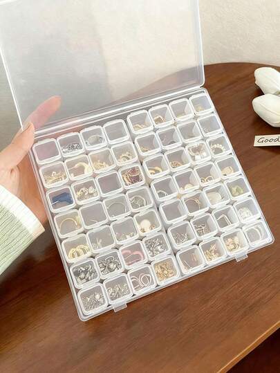 1 pièce Boîte de rangement en plastique transparent avec 28/56 compartiments, boîte à outils multicolore et polyvalente, organisateur d'outils pour peinture de diamant, boîte de rangement pour nail art, bijoux et accessoires, organisateur de broderie et de perles, boîte de rangement pour petits articles de DIY, boîte de rangement pour strass, boîte de rangement pour médicaments, cadeau pour la Saint-Valentin et la rentrée scolaire