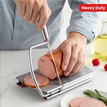 Piece Stainless Steel Cheese Slicer And Butter Cutter With Measurement - A Manual Kitchen Gadget For Even Slicing. It Is A Durable Baking Tool Suitable For Cheese, Butter, Jam, Etc., And Ideal For Food Preparation. It Features A Sleek Metal Surface And An Easy-To-Clean Surface. - 銀色 - 查看 10