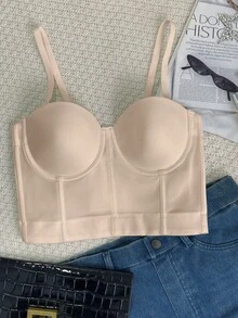 Apperloth A Solid Bustier Crop Cami Corset Top Sexy Music Festival