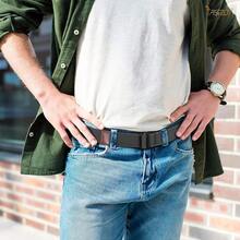 JASGOOD Men Canvas Double Ring Belt Plus Size Men Cloth Casual Belt For Jeans Pants{"Color_name":"DarkGrey","Size_name":"FitsWaistSize39\"-44\""} - 多色3 - 查看 4