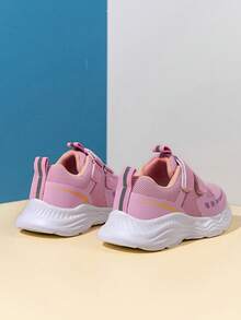 1 Paar modische & praktische Kindersportschuhe, Farbblock-Stil, auffallender Klettverschluss - Pink - Übersicht 4