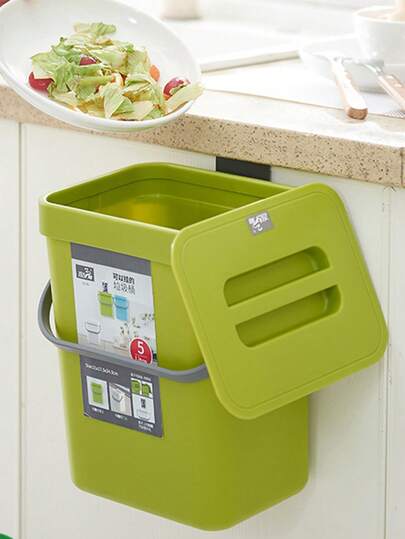 Lixeira de Parede com Tampa, Grande Capacidade para Cozinha, Armário, Banheiro, Bancada