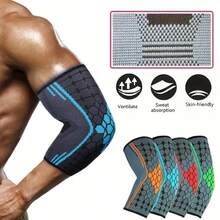 1Pc-Elbow Compression Sleeve- Elbow Brace Compression Support - Elbow Sleeve For Tennis, Basketball, Gym, Workout & Weightlifting Arm Wrap - For Men & Women - Multicolor - View 3