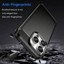 Max Power Digital Funda para Apple iPhone 16 Pro Carcasa Protectora Antigolpes Silicona Negra Diseño Fibra de Carbono Resistente Absorción de Choque [Compatible Carga Inalámbrica] - Negro - Ver 3
