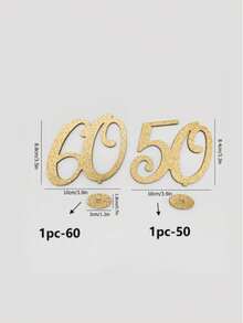1件金色闪光木质数字18/30/40/50/60/70装饰摆件，适用于50/60岁生日周年纪念派对、家居及活动装饰摆件。金色闪光木质数字50/60装饰摆件，完美适用于50/60岁生日、周年纪念庆典、家居及派对装饰。金色闪光木质数字50/60装饰摆件。 - 彩色 - 查看 10
