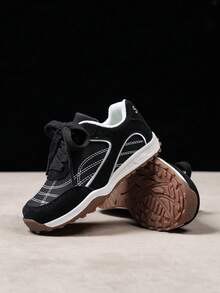 Girls' Shoes, Boys' Shoes, Children's Shoes, Fashionable Multifunctional Hook And Loop Shoes, Comfortable, Breathable, Soft And Multifunctional, Suitable For Outdoor Activities In Various Seasons, Back To School Season, Christmas, Picnics And Travel Occasions - Black - View 6