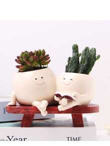 可爱时尚卡通双人长凳，适合阅读，盆栽 - 彩色 - 查看 8