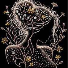 1 pezzo Set di pittura a diamante a forma di donna elegante, kit fai-da-te 5D con diamanti a forma speciale e cristallo, decorazione murale domestica, adatto per soggiorno, camera da letto, studio, corridoio, senza cornice 30cm*30cm