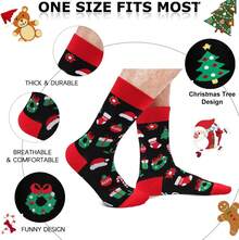 ¡RecomendadoCalcetines Hombre Divertidos, 2 Pares Calcetines Hombre Navideños Divertidos, Tubo Medio Calcetas Navideños para Regalos, Calcetas de Media para Mujer Papá, Adolescente, Cumpleaños¡Top de Temporada - 1 - Ver 5