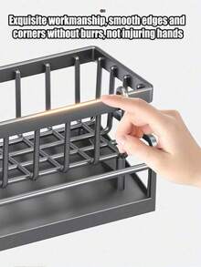 1pc Matte Grey No-Drill Hanging Sink Drain Rack - Auto-Drain Water Filtering Grid, Space-Saving Organizer For Kitchen Sink(Cloths/Sponges)/Laundry Tub/Bathroom Vanity, Waterproof Winter Kitchen/Bathroom Essential & Christmas Stocking Stuffer 2025anity Storage, Waterproof, With Automatic Water Filtering Function - Grey - View 8