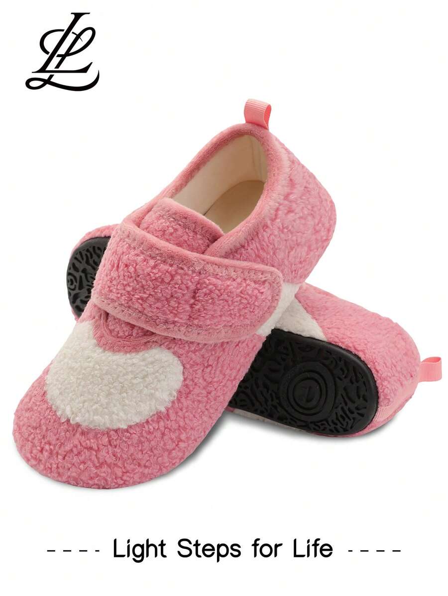 Leisfit Women's Plus Size Winter Indoor Slippers, Adjustable And Comfortable Soft Sole Flat Shoes, Soft Plush Lining, With Anti Slip Rubber Sole, Suitable For Sports And Daily Wear - Suitable For All Seasons - Pink - View 1