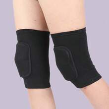 1Pair Sports Compression Knee Pads Elastic Knee Protector Thickened Sponge Knee Brace Support For Dancing Workout Training, Sports Knee Pad Breathable Elastic Knee Protector Dance Yoga Football Knee Brace Anti-Slip Compression Fitness Knee Pad - Black - View 8