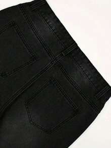 1 Quần Jeans Skinny Co Giãn Màu Xám Đa Năng Cho Nam, Quần Jeans Skinny Cargo Thường Ngày Thoải Mái Cho Hoạt Động Ngoài Trời, Thích Hợp Làm Quà Tặng Cho Chồng/Bạn Trai, Mặc Hàng Ngày - màu đen - Xem 4