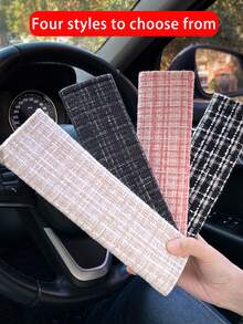 1 Stück Auto Sicherheitsgurt Schulterpolster Abdeckung, kariertes Muster, schützt den Nacken vor Scheuern, fördert die Dopaminausschüttung beim Fahren