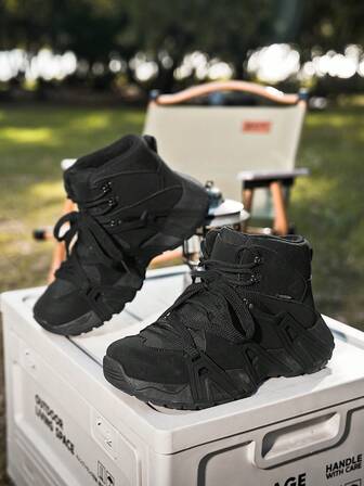 New Fashionable Men's Thick Sole Casual Outdoor Sports Shoes, Slip-Resistant Hiking Shoes