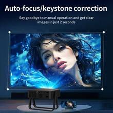 YJMOYE YJMOYE Projektor R2 tragbarer Mini-Autofokus 1080P 4K Smart Movie Projektor 360 ° Rotation Deckenprojektion 5G WiFi6 Kabellos Kino LED Raum Projektoren kompatibel mit IOS /Android Handy