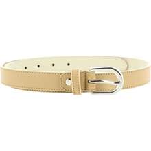 Women Genuine Leather Belt, Fashionable, Made In France - Beige - View 9