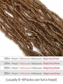 1 gói tóc móc mềm Locs cho phụ nữ, tóc móc tổng hợp Soft Locs Svendita, tóc nối vàng hoe, tóc nối tổng hợp Faux Locs Dreadlock làm quà tặng Giáng sinh - Nhiều màu - Xem 16