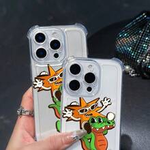 The Star Figure Sporting Orange Glasses Is The 'Crazy Rabbit' Phone Cover Designed For Iphone X, XR, 7, 8, 11, 12, 13, 14, 15, 16, And 17 Pro Max, Featuring A Non-Slip Design And A Straightforward Anti-Dirt Case. - Clear - View 1