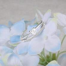 925 Sterling Sier Rings For Women, Wedding Engagement Stackable Rings Bands For Women, Dainty Cubic Ia Promise Ring Adjustable Non Tarnish, Romantic Love Heart Anniversary Bridal Ring Size 6 To 10 - 紅白色 - 查看 6