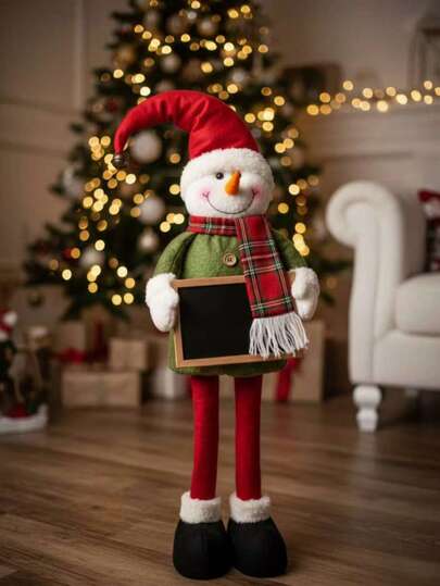 Adorno navideño de Papá Noel esquiando, rojo, 50 cm