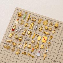 1pc Fashion DIY Stainless Steel Brand New Foot Poker Crown Santa Claus Key Love Zirconia Aircraft Exquisite Pendant, Electroplated 18K Gold, DIY Jewelry Stainless Steel Accessories, Necklace Accessories, Bracelet Accessories, Earring Accessories, Keychain Accessories, Bag Accessories, Women's Jewelry Accessories, Wallet Accessories, Stainless Steel Small Pendant, Gift. - Multicolor - View 6