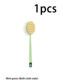 1 件二合一沐浴刷和沐浴球，长柄沐浴刷，双面擦洗刷，沐浴配件 - 彩色 - 查看 11