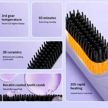 RAF Digital Temperature LCD Display, Portable Negative Ion Electric Hair Straightener Brush, Straightening & Curling Styling Tool, Multi-Function Hair Straightener, Suitable For Outdoor Travel, Home Use And Student Dorms, Gift For Girls - Multicolor 1 - View 10