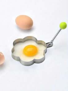 1pc Stainless Steel Egg Pan Mold Creative Breakfast Egg Mold Model Kitchen Utensil Poached Egg - Multicolor - View 10