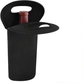 1pc Neoprene Wine Bottle Sleeve With Handle, Suitable For Outdoor Use And Home Parties