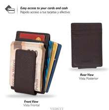 ¡RecomendadoVedicci Cartera de Piel para Hombre con Clip Magnético para Billetes de Fácil Acceso. Billetera Delgada para hasta 8 Tarjetas. Cartera Vintage para Caballero. Men Wallet (Café)¡Top de Temporada - Rojo - - Ver 6