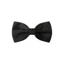 Men Bow Tie Adjustable Length Wedding Male Fashion Satin Bowties - Black1 + One Size - View 2