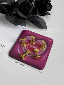 Decoraciones de arte de uñas, cruzada de alta demanda de mariposas, corazones y formas geométricas de colores con base metálica magnética, soporte de exhibición de arte de uñas coreano, accesorios de fotografía, manualidades DIY