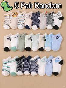 24双随机颜色婴儿袜。适合幼儿。可爱新生儿袜。简约恐龙提花设计，男女宝宝均适用。适合0-3岁宝宝。婴儿袜，新生儿袜，幼儿袜 - 彩色 - 查看 20