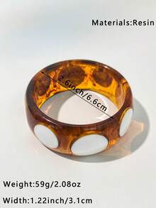 1 件经典迷人金色闪光扎染女士树脂手链，带透明金箔装饰，适合正式场合的多功能珠宝，优雅 - 彩色 - 查看 4