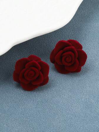 一对复古百搭精致花卉可爱休闲耳环