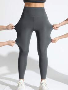 TCVC 女士高腰口袋运动紧身裤，休闲舒适透气，收腹提臀，瑜伽健身运动紧身裤，四季皆宜，春季穿着 - 彩色 - 查看 3