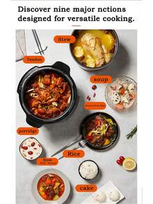 CATEYE Melaide- 6-In-1 Electric Pressure Cooker, Rice, Stew, Beef Tendon, Soup, Cake, Congee,Non Stick To The Inner Liner , 5 Quart