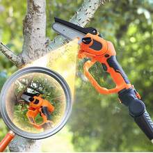 2 en 1 sierra de poste inalámbrica y mini motosierra, motosierra de batería de 20 V 4 Ah, capacidad de corte de 5 pulgadas, sierra de poste de alcance de 8 pies para corte de ramas y recorte de árboles (batería y cubierta de cuchilla incluidas) - 20 V 4 Ah - Ver 9