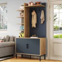 Kleiderschrank-Set mit Schuhfach, Regalen und Haken - Inklusive verstellbaren Trennwänden